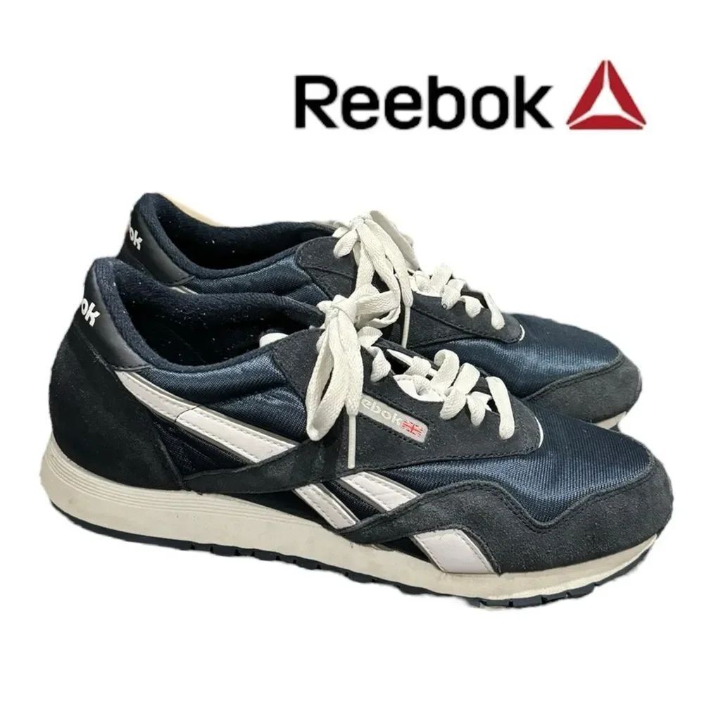 Reebok Women's Classic Nylon Team Navy Platinum Tennis Shoes Sneakers 9